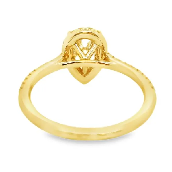 14K Halo Single Row Natural Pear Diamond Engagement Ring 1.25 CTW Image 4 Koerbers Fine Jewelry Inc New Albany, IN
