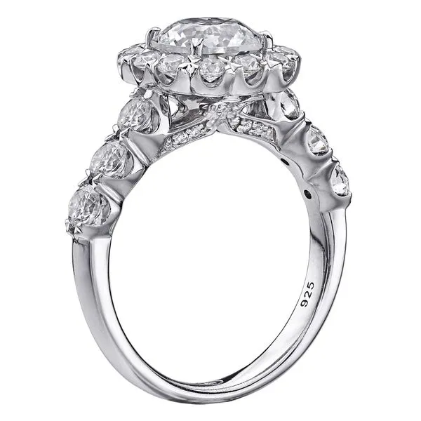 18K White Gold Shared Prong Round Diamond Cushion Halo Ring Image 2 Koerbers Fine Jewelry Inc New Albany, IN