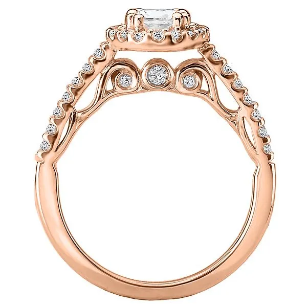 18K Rose Gold Oval Diamond Halo Engagement Ring Image 2 Koerbers Fine Jewelry Inc New Albany, IN