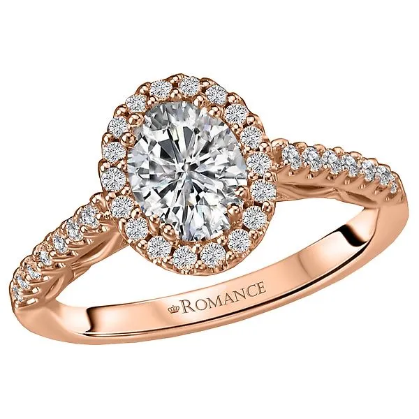 18K Rose Gold Oval Diamond Halo Engagement Ring Koerbers Fine Jewelry Inc New Albany, IN