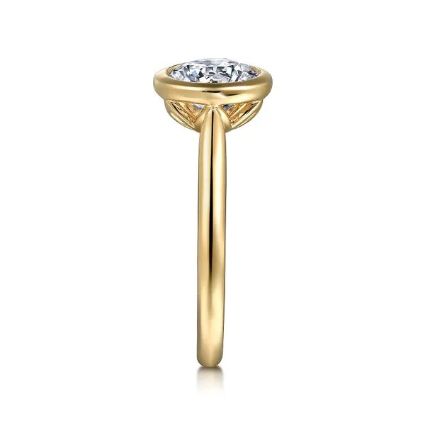 14K Yellow Gold Round Bezel Set Diamond Engagement Ring Image 4 Koerbers Fine Jewelry Inc New Albany, IN