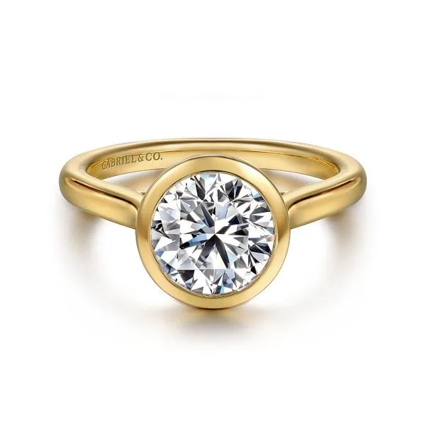 14K Yellow Gold Round Bezel Set Diamond Engagement Ring Koerbers Fine Jewelry Inc New Albany, IN
