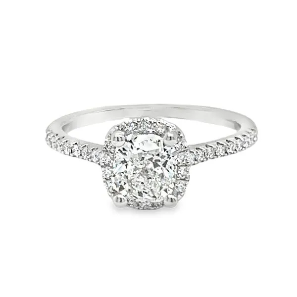 14K White Gold Halo Diamond Engagement Ring Koerbers Fine Jewelry Inc New Albany, IN