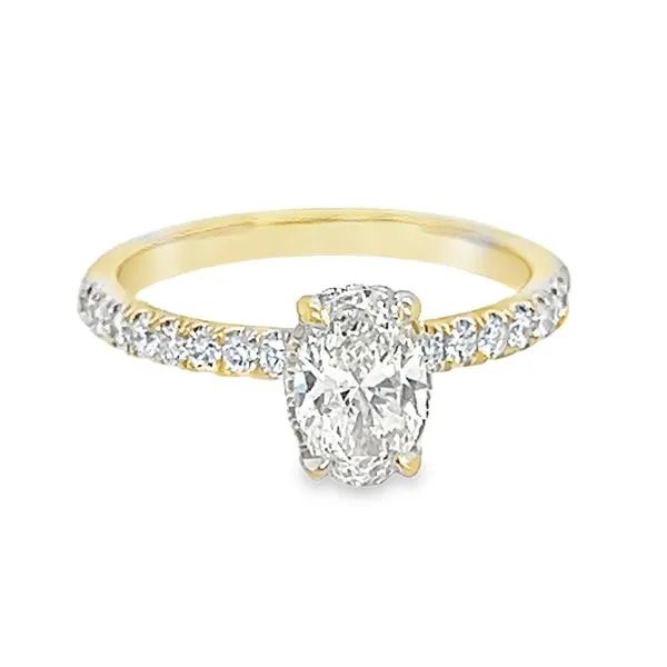 14K Yellow Gold Hidden Halo Single Row Engagement Ring Koerbers Fine Jewelry Inc New Albany, IN