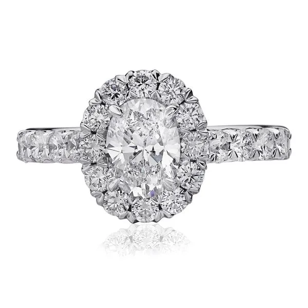 14K White Gold Shared Prong Diamond Oval Halo Engagement Ring Koerbers Fine Jewelry Inc New Albany, IN