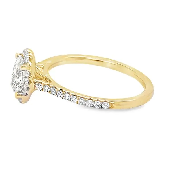 14K Yellow Gold Oval Halo Diamond Engagement Ring Image 2 Koerbers Fine Jewelry Inc New Albany, IN