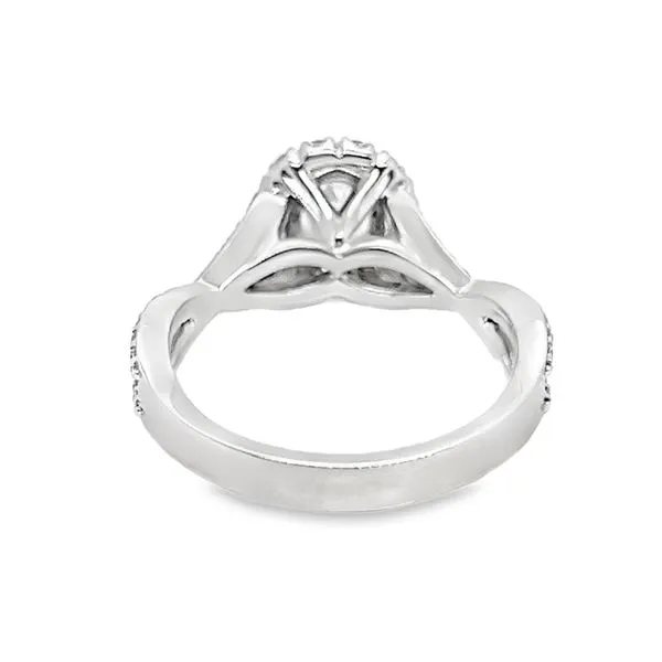 14K White Gold Halo Cross Over Engagement Ring Image 3 Koerbers Fine Jewelry Inc New Albany, IN