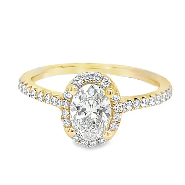 14K Yellow Gold Oval Halo Diamond Engagement Ring Koerbers Fine Jewelry Inc New Albany, IN