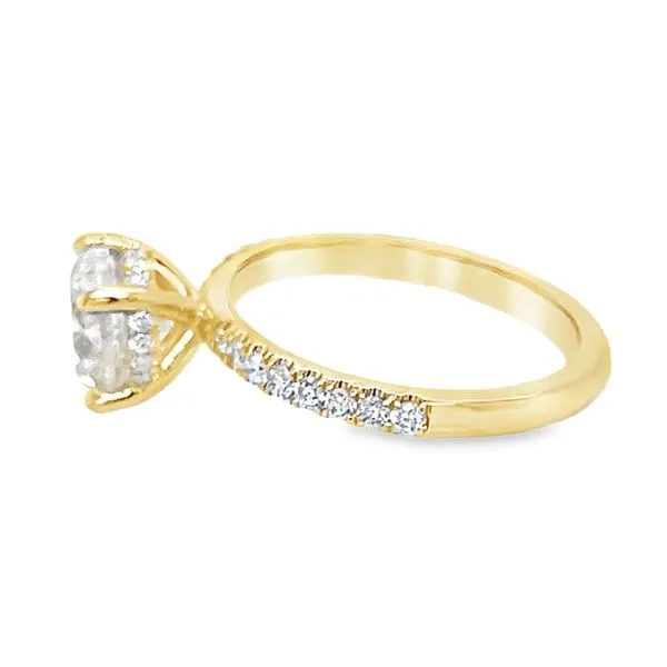 14K Yellow Gold Single Row Hidden Halo Engagement Ring Image 2 Koerbers Fine Jewelry Inc New Albany, IN