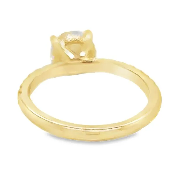 14K Yellow Gold Single Row Hidden Halo Engagement Ring Image 3 Koerbers Fine Jewelry Inc New Albany, IN