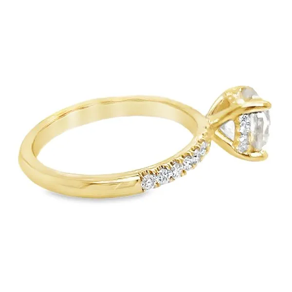 14K Yellow Gold Single Row Hidden Halo Engagement Ring Image 4 Koerbers Fine Jewelry Inc New Albany, IN