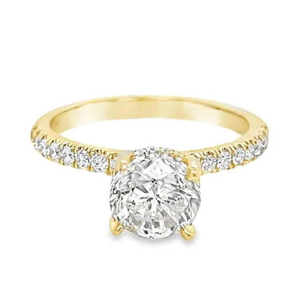 14K Yellow Gold Single Row Hidden Halo Engagement Ring Koerbers Fine Jewelry Inc New Albany, IN