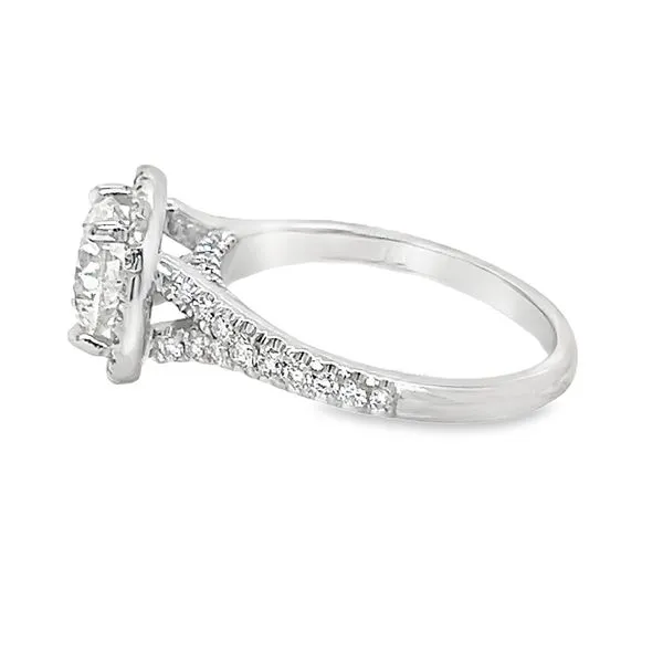 14K White Gold Halo Engagement Ring Image 2 Koerbers Fine Jewelry Inc New Albany, IN