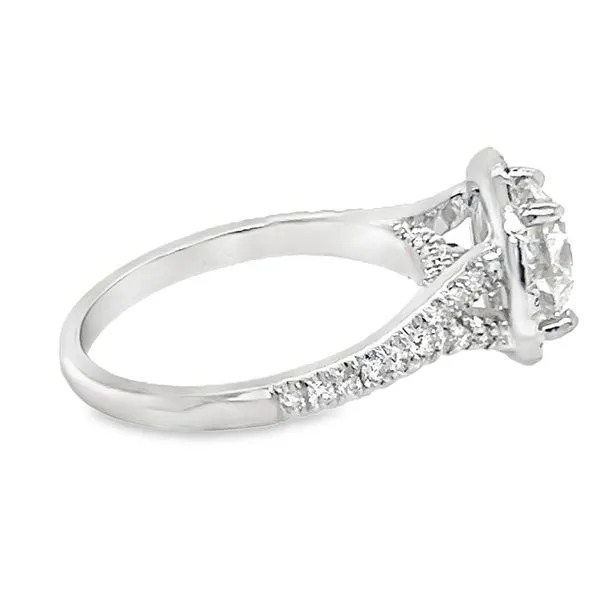 14K White Gold Halo Engagement Ring Image 4 Koerbers Fine Jewelry Inc New Albany, IN