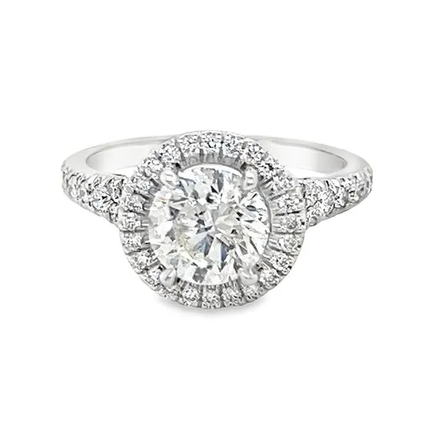 14K White Gold Halo Engagement Ring Koerbers Fine Jewelry Inc New Albany, IN