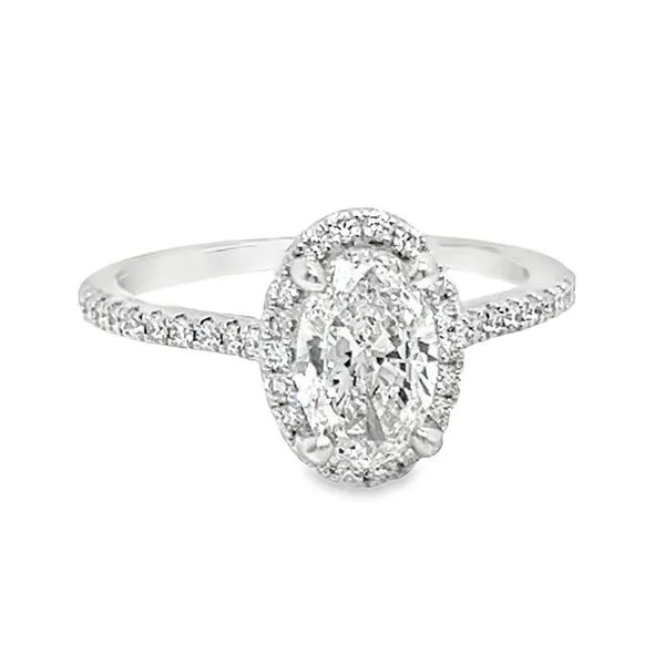 14K White Gold Halo Single Row Engagement Ring Koerbers Fine Jewelry Inc New Albany, IN
