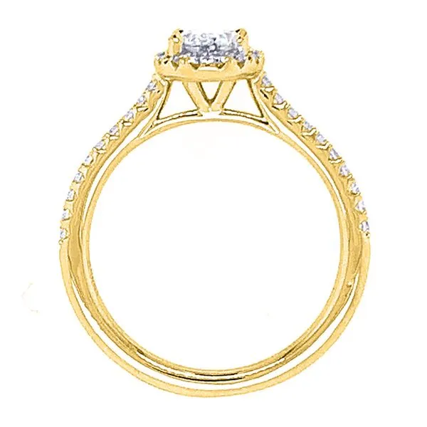 14K Yellow Gold Halo Engagement Ring Image 2 Koerbers Fine Jewelry Inc New Albany, IN