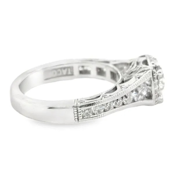 18K White Gold Halo Engagement Ring Image 2 Koerbers Fine Jewelry Inc New Albany, IN