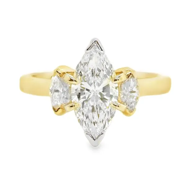 14K Three Stone Natural Marquise Diamond Engagement Ring 1.38 CTW Koerbers Fine Jewelry Inc New Albany, IN