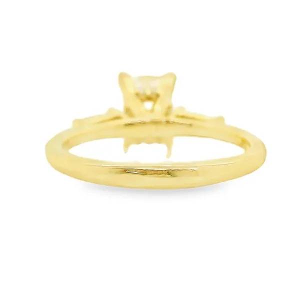 14K Yellow Gold Three Stone Hidden Halo Engagement Ring Image 3 Koerbers Fine Jewelry Inc New Albany, IN