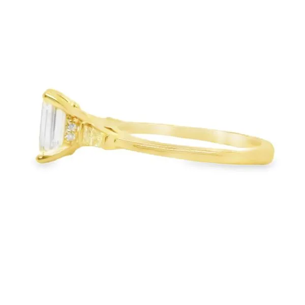 14K Yellow Gold Three Stone Hidden Halo Engagement Ring Image 4 Koerbers Fine Jewelry Inc New Albany, IN