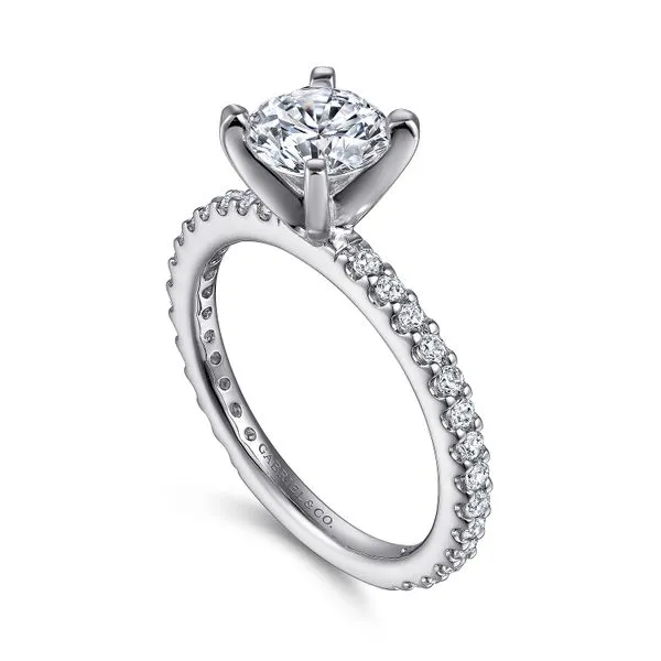 14K White Gold Single Row Diamond Engagement Ring Image 3 Koerbers Fine Jewelry Inc New Albany, IN