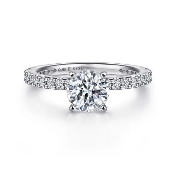 14K White Gold Single Row Diamond Engagement Ring Koerbers Fine Jewelry Inc New Albany, IN