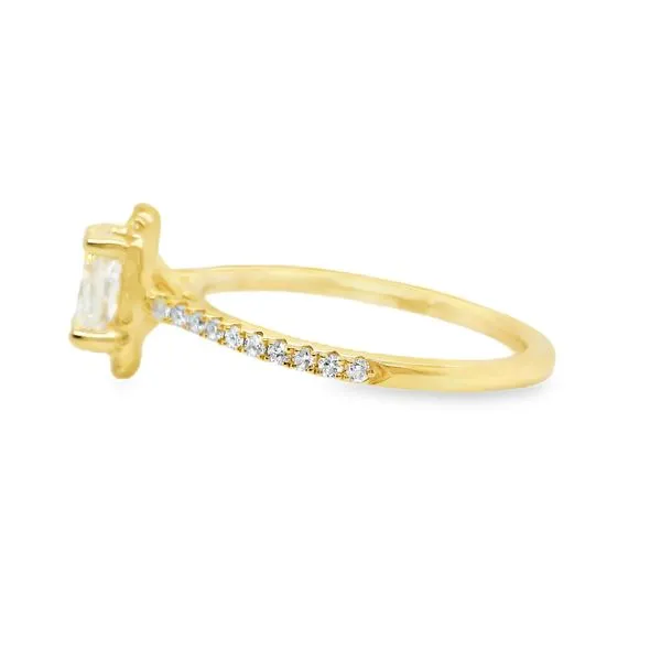 14K Yellow Gold Halo Single Row Engagement Ring Image 2 Koerbers Fine Jewelry Inc New Albany, IN