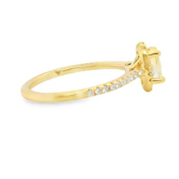 14K Yellow Gold Halo Single Row Engagement Ring Image 4 Koerbers Fine Jewelry Inc New Albany, IN