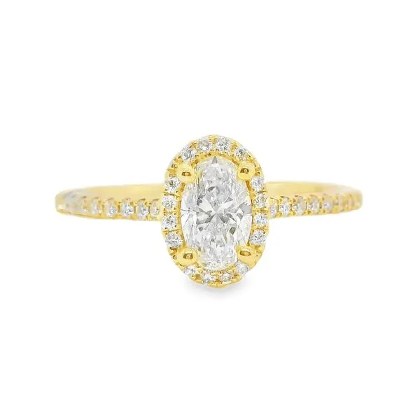 14K Yellow Gold Halo Single Row Engagement Ring Koerbers Fine Jewelry Inc New Albany, IN