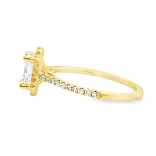 14K Yellow Gold Halo Single Row Engagement Ring Image 2 Koerbers Fine Jewelry Inc New Albany, IN