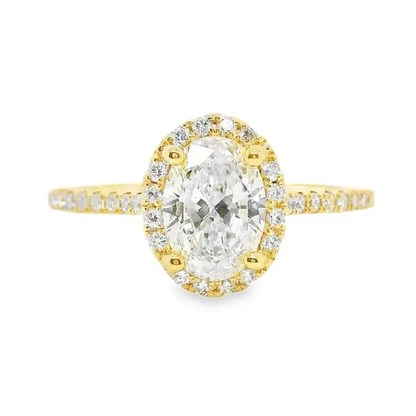 14K Yellow Gold Halo Single Row Engagement Ring Koerbers Fine Jewelry Inc New Albany, IN