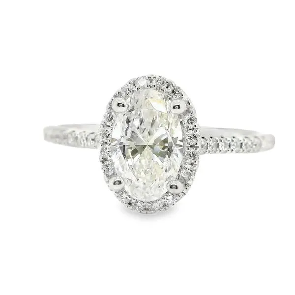 14K White Gold Halo Single Row Engagement Ring Koerbers Fine Jewelry Inc New Albany, IN