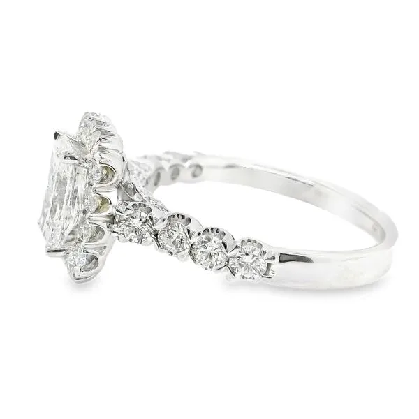 14K White Gold Halo Single Row Engagement Ring 1.85 CTW Image 2 Koerbers Fine Jewelry Inc New Albany, IN