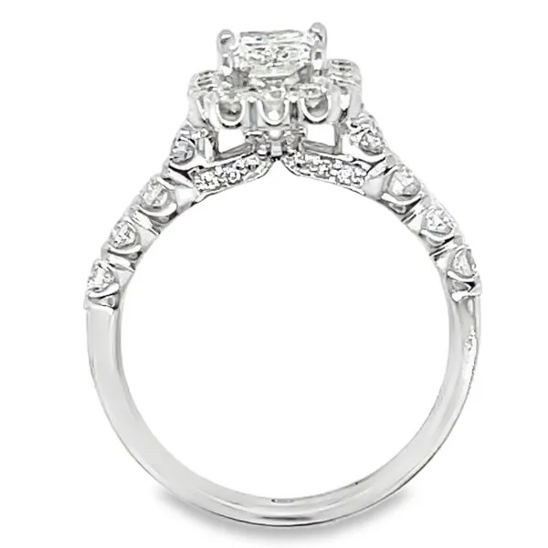 14K White Gold Halo Single Row Engagement Ring 1.85 CTW Image 3 Koerbers Fine Jewelry Inc New Albany, IN