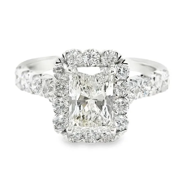 14K White Gold Halo Single Row Engagement Ring 1.85 CTW Koerbers Fine Jewelry Inc New Albany, IN