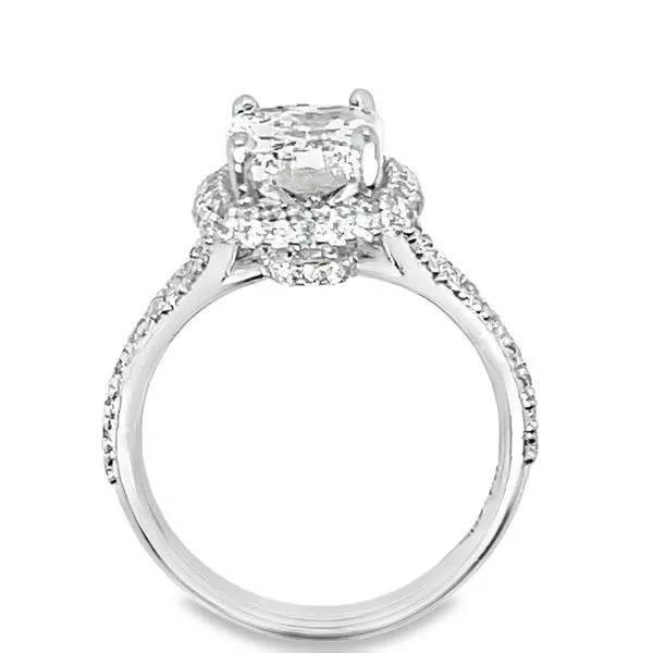 18K Halo Natural Cushion Diamond Engagement Ring 4.1 CTW Image 2 Koerbers Fine Jewelry Inc New Albany, IN