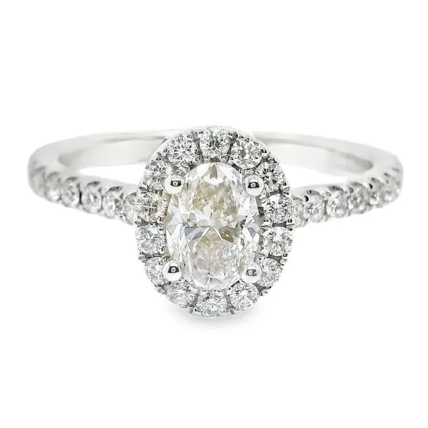 14K Halo Single Row Natural Oval Diamond Engagement Ring 0.87 CTW Koerbers Fine Jewelry Inc New Albany, IN