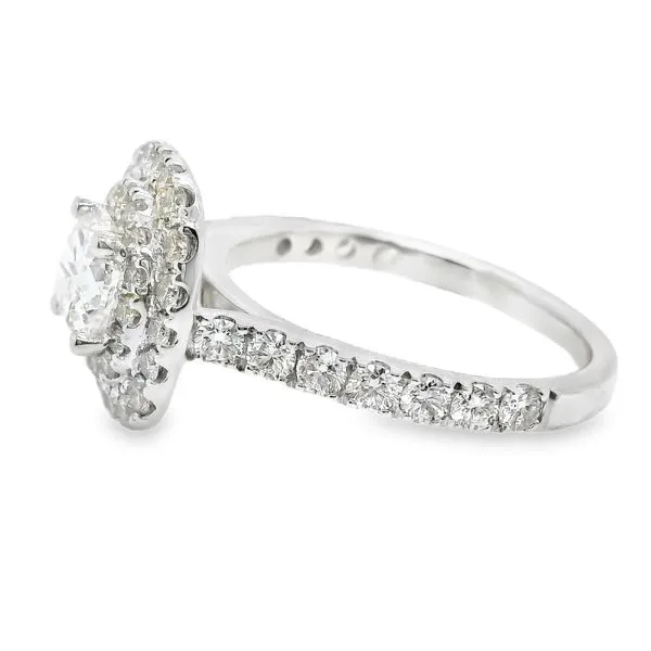 14K Double Halo Single Row Natural Round Diamond Engagement Ring 1.87 CTW Image 2 Koerbers Fine Jewelry Inc New Albany, IN