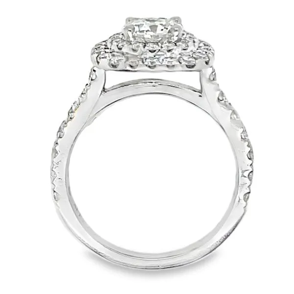 14K Double Halo Single Row Natural Round Diamond Engagement Ring 1.87 CTW Image 3 Koerbers Fine Jewelry Inc New Albany, IN