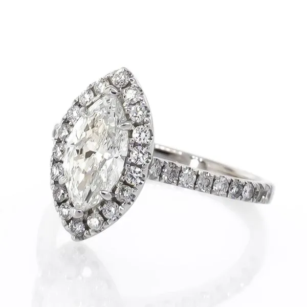 14K Halo Single Row Natural Marquise Diamond Engagement Ring 1.44 CTW Koerbers Fine Jewelry Inc New Albany, IN