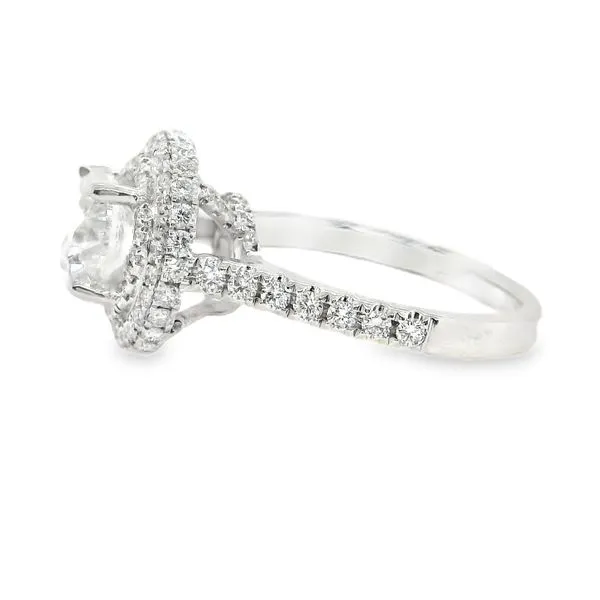 Platinum Double Halo Single Row Natural Round Diamond Engagement Ring 2.34 CTW Image 2 Koerbers Fine Jewelry Inc New Albany, IN