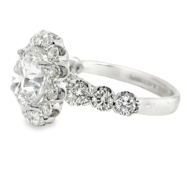 CHRISTOPHER DESIGNS INC. 18K Halo Single Row Natural Round Diamond Engagement Ring 4.32 CTW Image 2 Koerbers Fine Jewelry Inc New Albany, IN