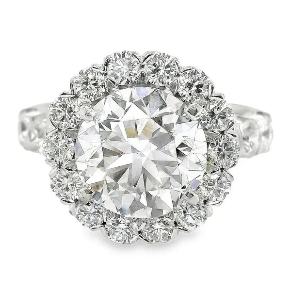 CHRISTOPHER DESIGNS INC. 18K Halo Single Row Natural Round Diamond Engagement Ring 4.32 CTW Koerbers Fine Jewelry Inc New Albany, IN