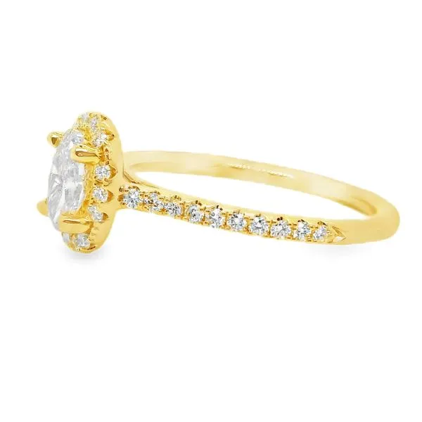 14K Halo Single Row Natural Oval Diamond Engagement Ring 0.78 CTW Image 2 Koerbers Fine Jewelry Inc New Albany, IN