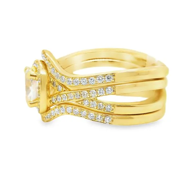 14K Halo Crossover Natural Oval Diamond Engagement Ring 1.04 CTW Image 2 Koerbers Fine Jewelry Inc New Albany, IN