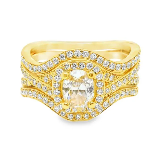 14K Halo Crossover Natural Oval Diamond Engagement Ring 1.04 CTW Koerbers Fine Jewelry Inc New Albany, IN