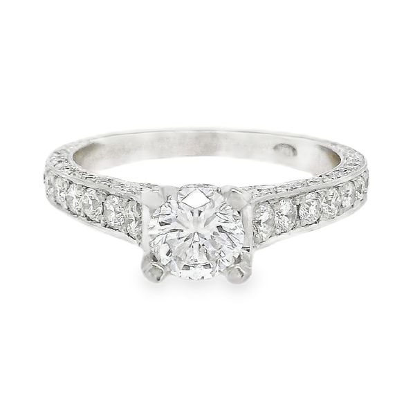 18K Pave Natural Round Diamond Engagement Ring 1.58 CTW Koerbers Fine Jewelry Inc New Albany, IN