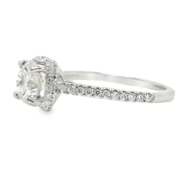 18K Halo Single Row Natural Round Diamond Engagement Ring 1.6 CTW Image 2 Koerbers Fine Jewelry Inc New Albany, IN