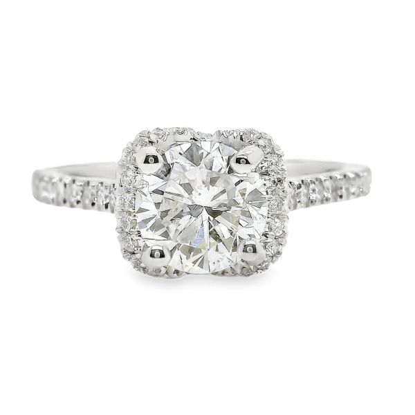 18K Halo Single Row Natural Round Diamond Engagement Ring 1.6 CTW Koerbers Fine Jewelry Inc New Albany, IN